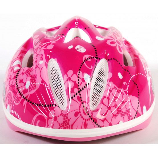 Volare Deluxe Flower dětská helma na kolo, 51-55 cm, růžová